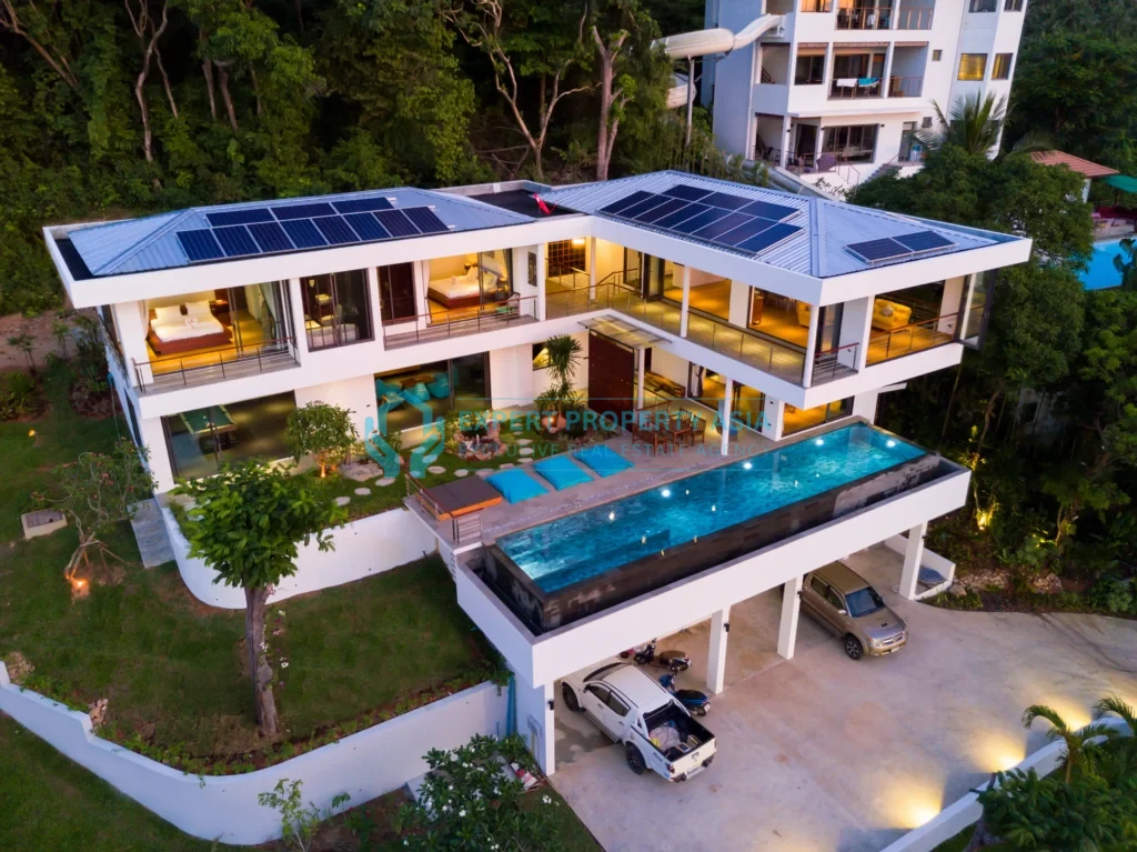 Three-Bedroom Panoramic Sea-View Villa— Bang Por, Koh Samui