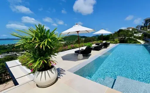 Three-Bedroom Sea View Villa with Infinity Pool in Bophut, Koh Samui