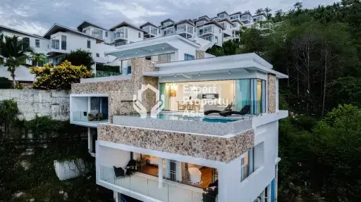 Three-Bedroom Panoramic Sea-View Villa - Chaweng, Koh Samui