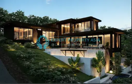 Ultra-Modern Four-Bedroom Sea-View Pool Villa, Bophut Hill, Koh Samui