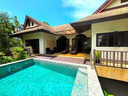 Bophut 4-Bedroom Thai-Style Pool Villa for Sale with Tropical Garden — ฿15.9M